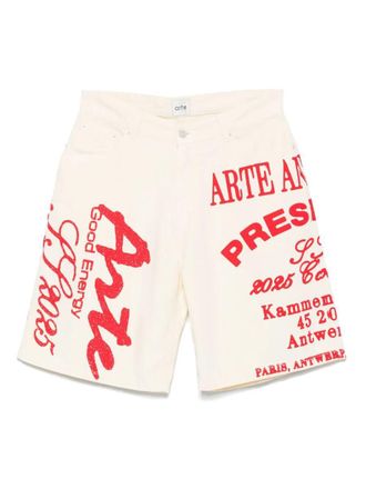 Arte Red Print Shorts