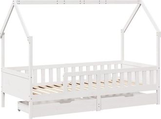 vidaXL Kids Bed Frame with Drawers without Mattress 80x200 cm Solid Wood Vidaxl