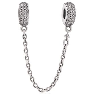 Pandora Silver Safety Chain With Clear Cubic Zirconia