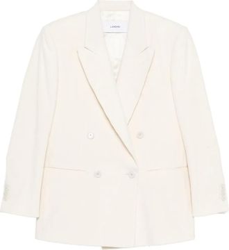 Lardini double-breasted corduroy blazer - White
