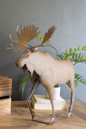 Kalalou Rustic Metal Moose