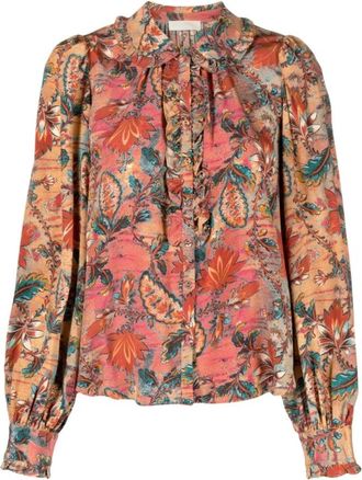 Ulla Johnson Elegante Roze Zijden Blouse - Dames - Blouses - Veelkleurig - XS - Overhemden