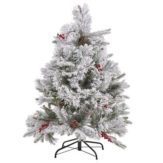 Beliani &Aacute;rbol De Navidad Verde Material Sint&eacute;tico 120 Cm Efecto Nieve Planta Artificial Decoraci&oacute;n Hogar Masala