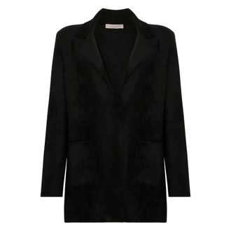 D.exterior Jassen, Dames, Zwart, M, Wol, Zwarte Jas voor Vrouwen