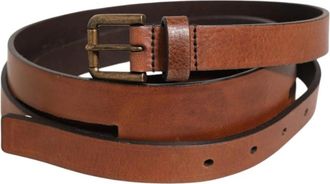 Dolce & Gabbana Double Strap Leren Riem met Gouden Gesp - Heren - Riemen - Bruin - ONE Size - Leer - Accessoires
