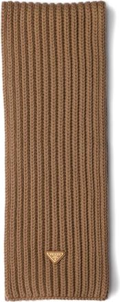 Prada Gebreide sjaal met email detail - Bruin