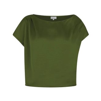 Dante6 Roam Satin Drapey Top - Dames - Blouses & Shirts - Groen - Maat: XL Satijn