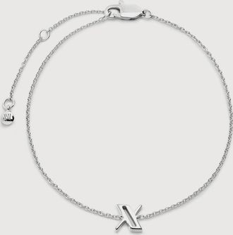 Monica Vinader Sterling Silver Initial X Chain Bracelet