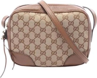 Gucci Pre-owned Bree GG Canvas schoudertas - Dames - Vintage Schoudertas - Beige - ONE Size - Leer - Vintage