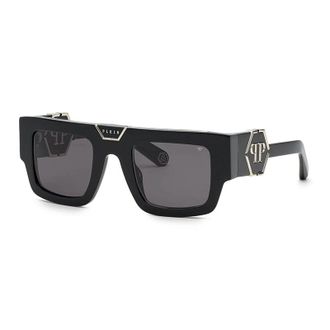Philipp Plein Philipp Plein Sunglasses Square Full Rim, Black Frame And Grey Lens Spp092M700Y