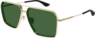 Alexander McQueen AM0500S 003 Mens Sunglasses Gold Size 60 - Free RX Lenses - Free RX Lenses