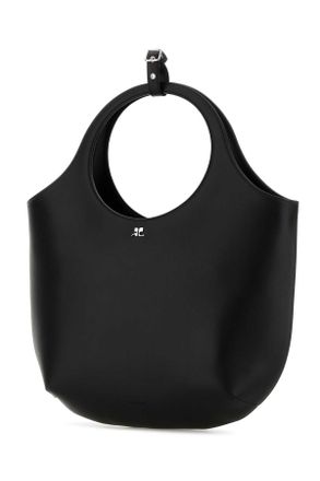 Courr&egrave;ges Womens Black Leather Medium Holy Handbag Borse A Mano Bag