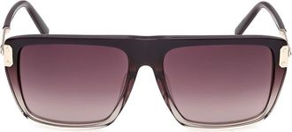MCM 56mm Square Sunglasses in Plum Crystal /Gold /Purple at Nordstrom