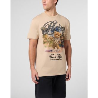 Philipp Plein Round Neck T-Shirt Teddy Tennis Men in Beige at Nordstrom, Size Xx-Large