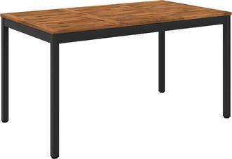 vidaXL Mesa De Cena De Jard&iacute;n Natural Y Negro 141 X 80,5 X 75 Cm Vidaxl