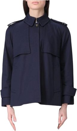 Fay Gabardina Corta de Algod&oacute;n - Jackets - Mujer - Azul - L