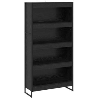 vidaXL Estanter&iacute;a Para Libros 2 Pcs Roble Negro 80 X 30 X 155 Cm Vidaxl