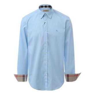 Burberry Mens Burberry Cotton Classic Long Sleeves Shirt Blue 39911601