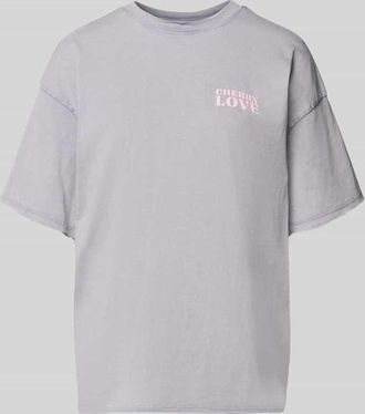 Only Oversized T-Shirt aus Bio-Baumwolle Modell KINNA LIFE in Hellgrau, Gr&ouml;&szlig;e XL