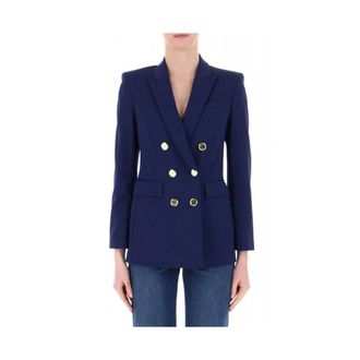 Pinko Pinko, Dames, Jassen, Blauw, Maat: L Leer