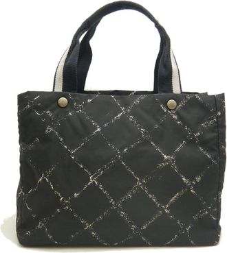 Chanel Black White Nylon Tote Bag (Pre-Owned)