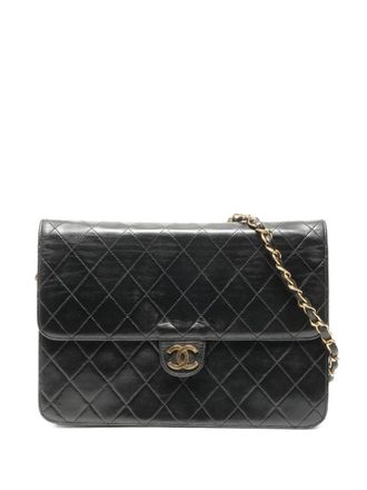Chanel 1996-1997 Push-Lock Classic Flap shoulder bag - Zwart