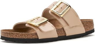 Birkenstock Sydney Luxe Buckle - Patent Womens Sandals Sand : EU 41 (US Womens 10-10.5) Narrow, Synthetic
