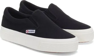 Superga 2740 S7122RW-ADK Sneaker Womens Black Canvas Platform Shoes ZOGG3919