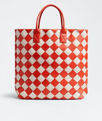 Bottega Veneta Maxi Intreccio Tote - Orange - Unisex - 100% Lambskin