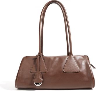 Generic Genuine Leather Womens Shoulder Bag Full-Grain Cowhide Handbag Large (Brown)