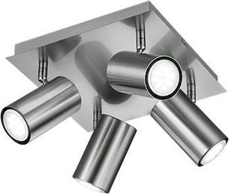 Trio Plaf&oacute;n Cuadrado 4 Focos Orientables Marley N&iacute;quel Iluminaci&oacute;n
