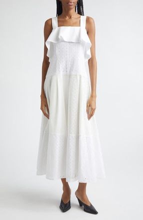 3.1 Phillip Lim Broderie Anglaise Patchwork Sundress in White at Nordstrom, Size 10