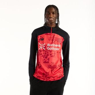 New Balance Bayer 04 Leverkusen Uomo New Balance 26/27 Midlayer in Rosso/Nero, Poliestere, Taglia XL