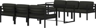 vidaXL Set Muebles De Jard&iacute;n 7 Pzas Y Cojines Aluminio Gris Antracita Vidaxl
