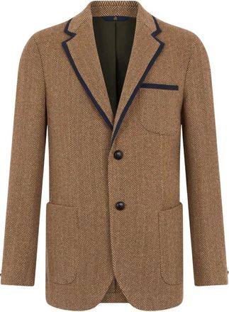Brooks Brothers Blazer de espiga - Jackets - Hombre - Marr&oacute;n - 3XL