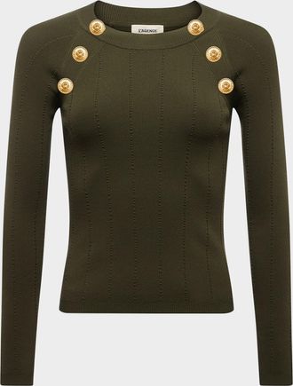 L'agence Gretchen Button Knit Pullover
