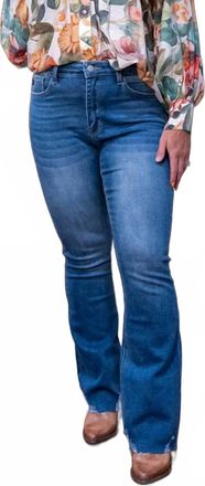 Kancan High Rise Boot Cut Jeans In Medium Wash