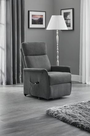 Julian Bowen Helena Upholstered Rise & Recliner Chair in Charcoal