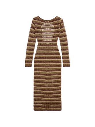MC2 Saint Barth Fitted Midi Dress with Crochet Knit