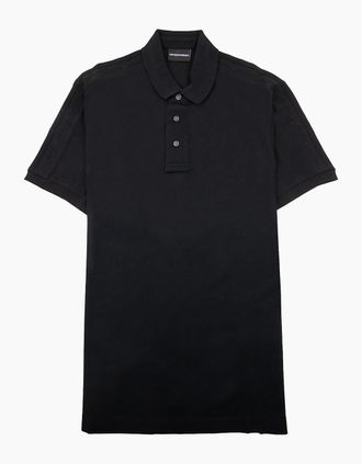 Emporio Armani Mens Emporio Armani Jersey Polo Shirt With Embossed Logo Tape Black - Size: 42