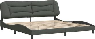vidaXL Estructura de cama sin colchón Hvar tela gris oscuro 200x200 cm vidaXL