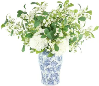 Creative Displays Inc. Handmade Faux Hydrangeas & Budding Stems In Decorative Vase