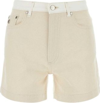 Stella McCartney Tweekleurige Denim Shorts - Dames - Denim shorts - Beige - W26 - Denim - Korte Broeken