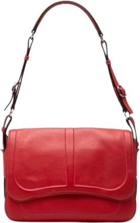 Herm&egrave;s Pre-owned Vintage Shoulder Bag - Dames - Vintage Schoudertas - Rood - ONE Size - Leer - Vintage