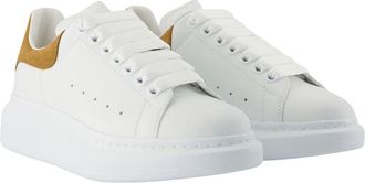 Alexander McQueen Womens Oversized Leather Sneaker White Calfskin