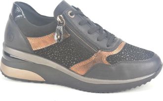 Remonte Zwart Brons Stijlvolle Sneakers - Dames - Sneakers - Zwart - 37 EU - Schoenen