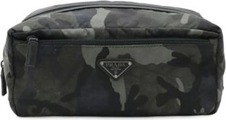 Prada Pre-owned Clutches, female, Green, Size: ONE SIZE Pre-owned Leather prada-bags