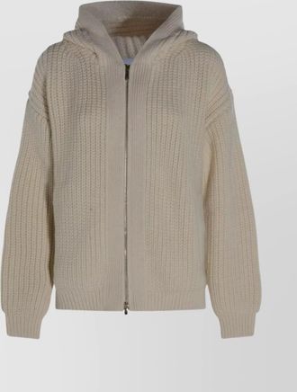 Malo textured knit hooded crewneck sweater
