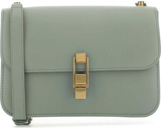 Saint Laurent Sage Green Leather Carre Shoulder Bag