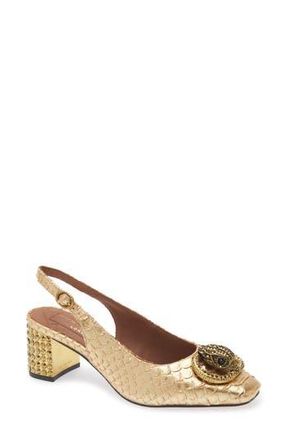 Kurt Geiger Chelsea Block Heel Slingback Pump in Gold at Nordstrom Rack, Size 6Us / 36Eu